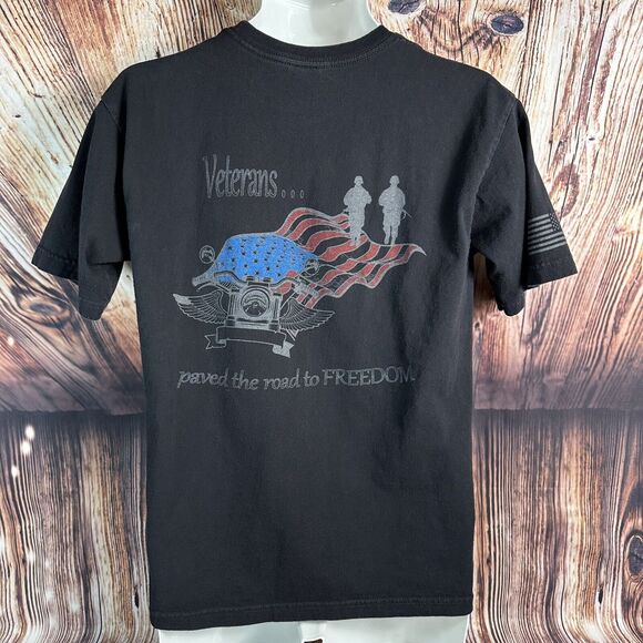 American Vtg Labor Union UAW Local 2209 Indiana Sz Medium Veterans Ride T Shirt - Picture 4 of 10